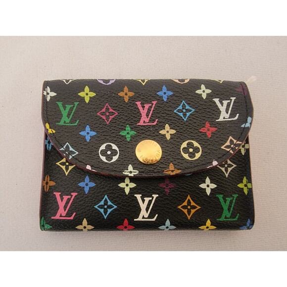 Louis Vuitton Envelope Card Case Multicolore Noir Takashi Murakami CA2111 - Picture 1 of 11